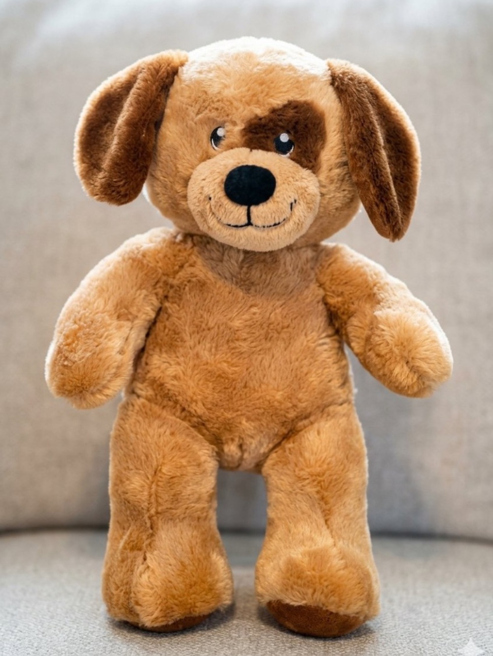 Build-A-Bear Chocolate Chunk Pup 15" Brown Puppy Plush Eye Patch 2016 Retired